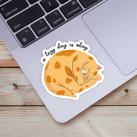 Cat Sticker - A Lazy Day Is Okay