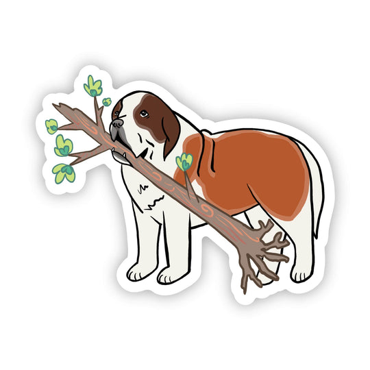 Dog Sticker - St. Bernard Chewing Stick