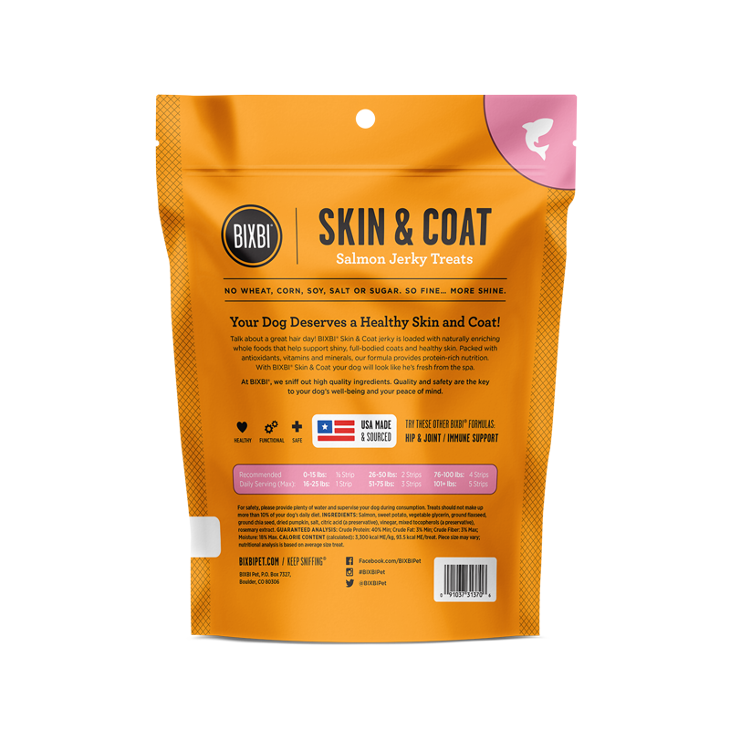 Bixbi Skin & Coat Jerky Treats - Salmon