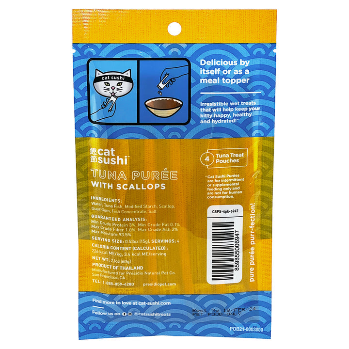 Cat Sushi Bonito puree with Scallop 4pk