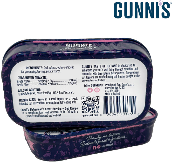 Gunni's Herring & Cod Recipe food topper for Cats 3oz