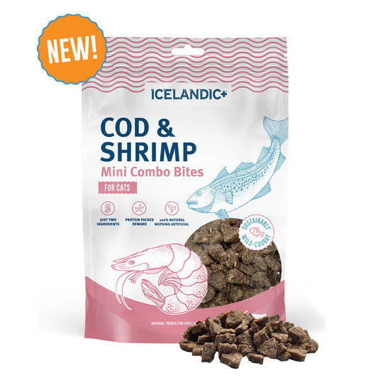 Icelandic+ Cod & Shrimp Mini Combo Bites Treats for Cats *