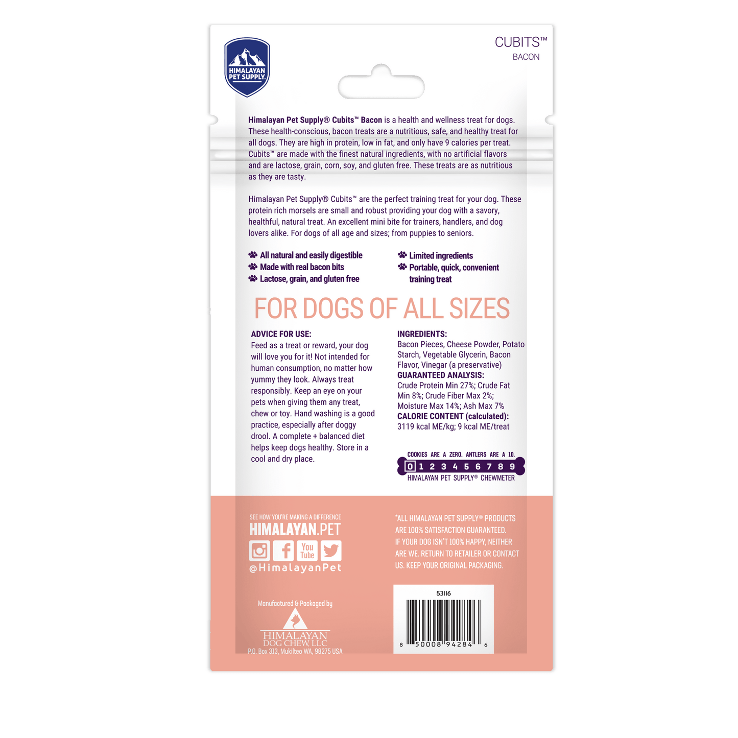Himalayan Pet Supply Cubits Bacon 3.5oz