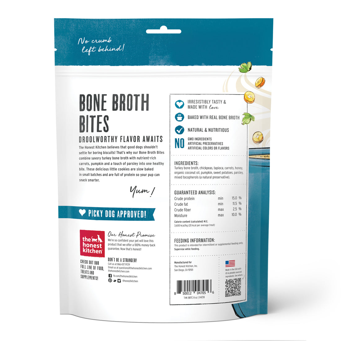 The Honest Kitchen Turkey Bone Broth Bites With Pumpkin 8oz