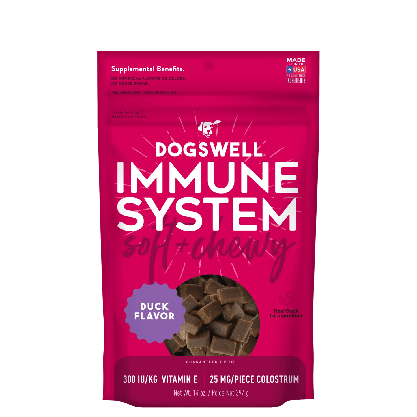 Dogswell Immune System Soft & Chewy Treats, Duck 14oz
