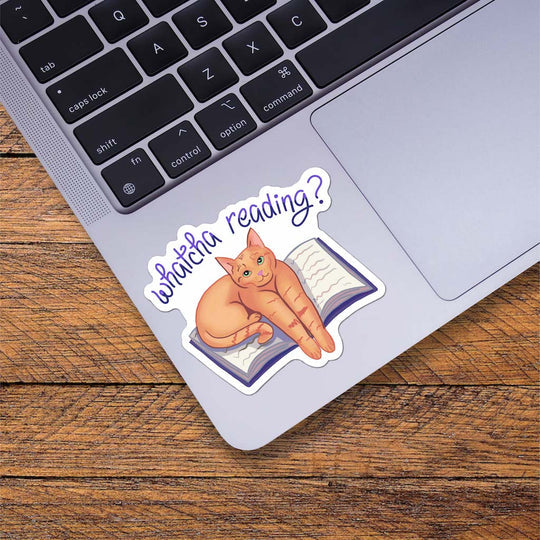 Cat Sticker - Whatcha Reading