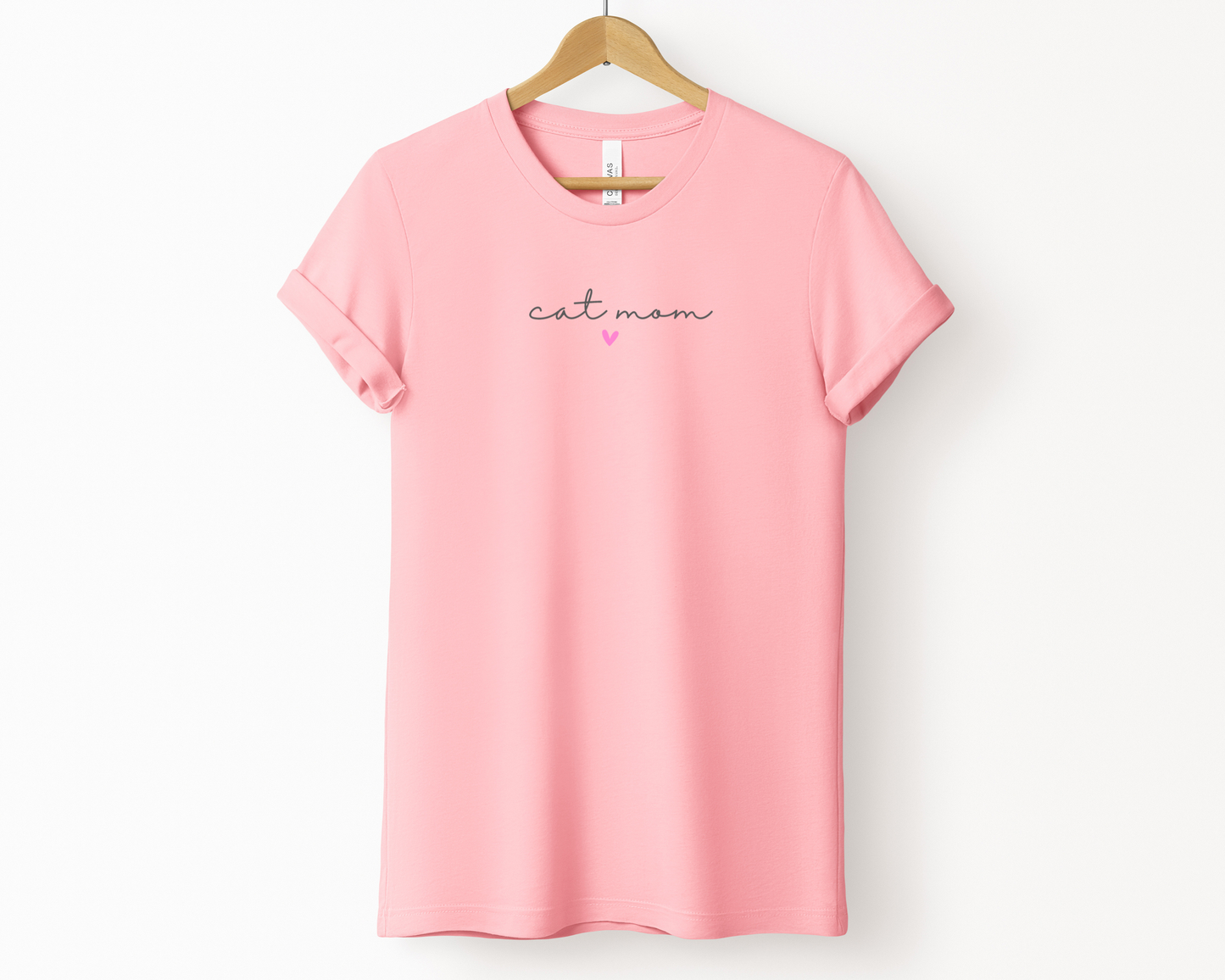 Cat Mom (Heart) Tee | Pink