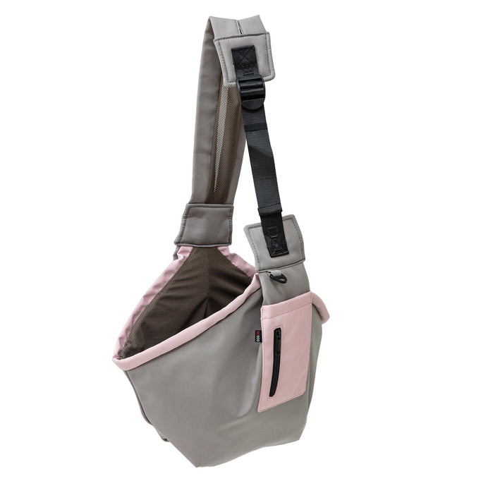 Canvas Companion Pet Sling Carrier Bag, Olive Green/Pink