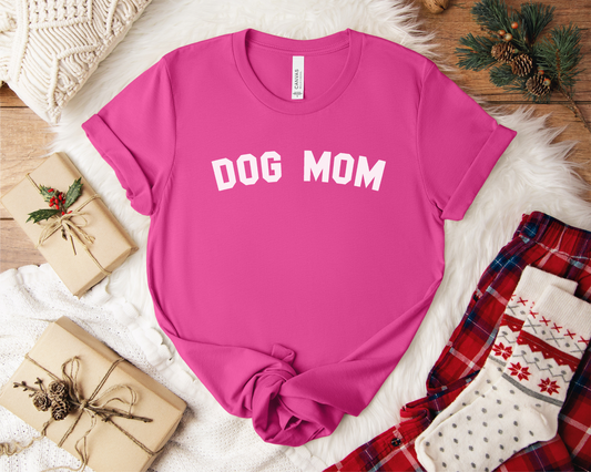 Dog Mom Crewneck T-shirt, Berry