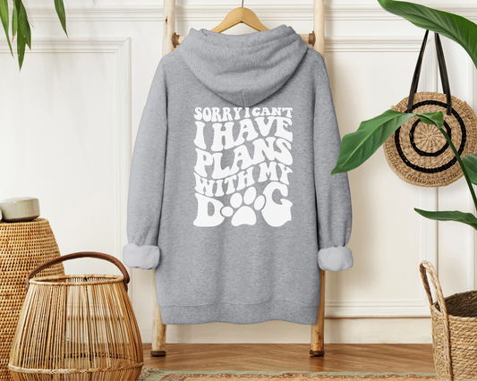 Sorry I Can't...My Dog Unisex Full-Zip Hoodie, Grey Heather