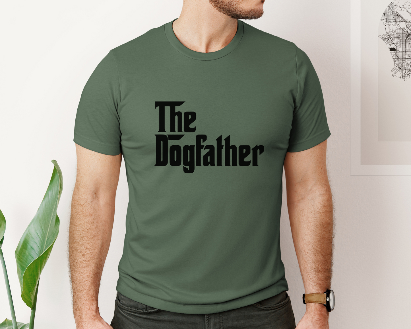 The DogFather Crewneck Tee, Pine