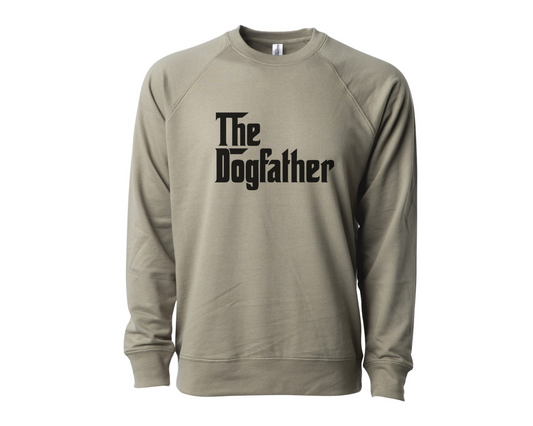 The Dogfather Lightweight Loopback Terry Crewneck Sweatshirt, Olive
