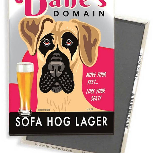Dog Magnet - Great Dane "Sofa Hog Lager"