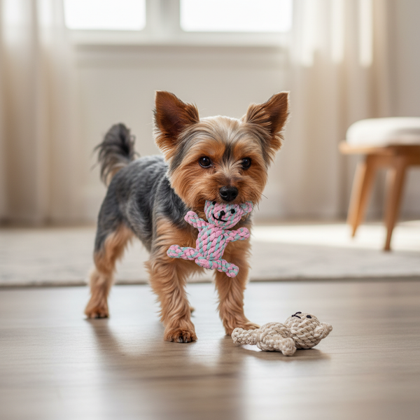 Strawberry Bear Rope Toy, Small