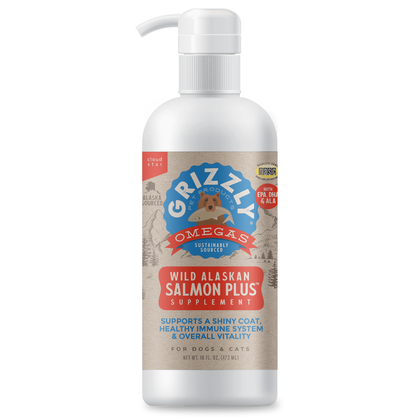 Grizzly Salmon Plus Omega 3-6-9 Food Supplement for Dogs and Cats