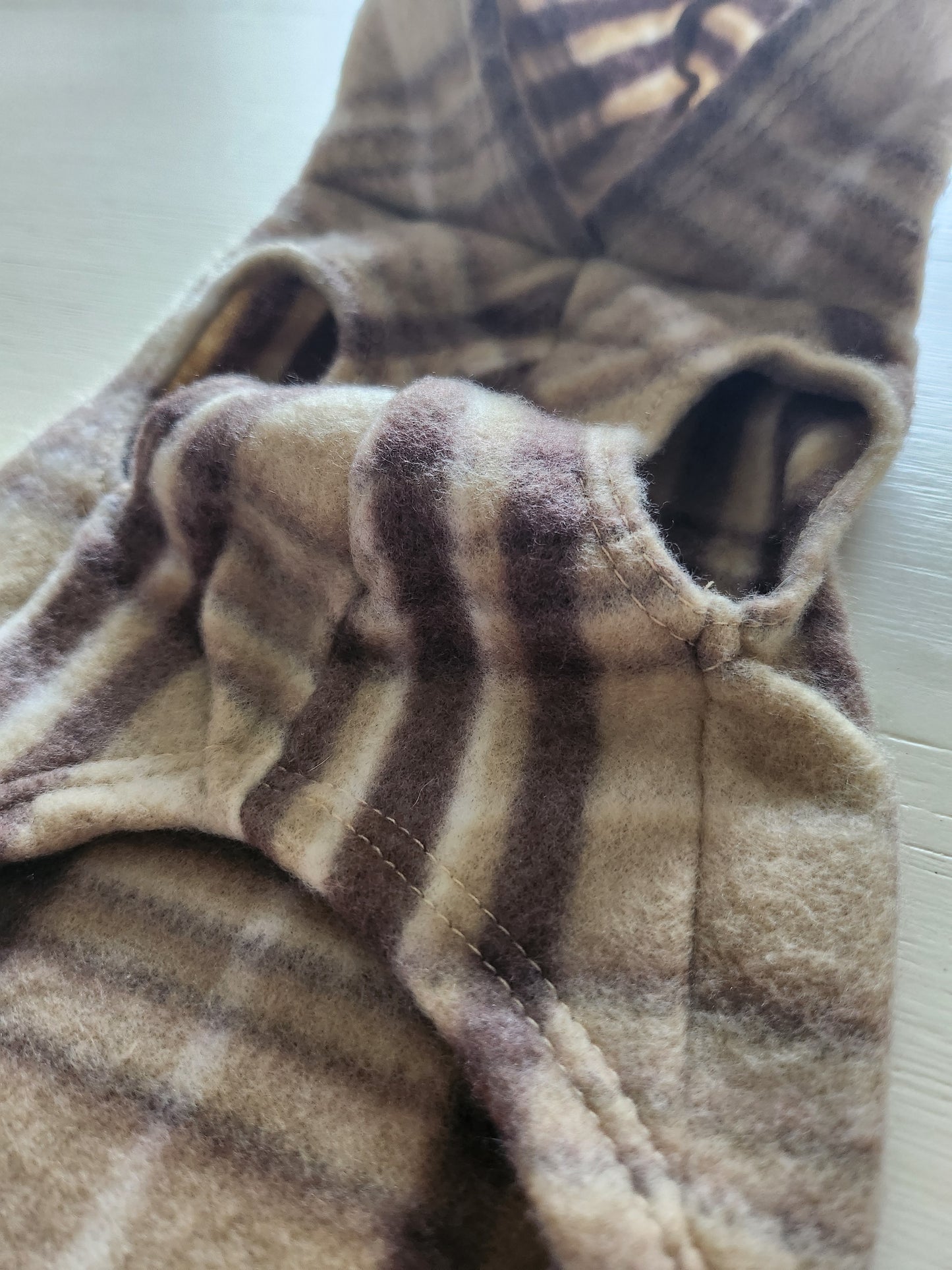 Fleece Hoodie, Plaid Brown