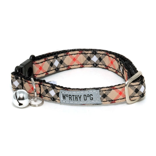 Bias Plaid Cat Collar Tan