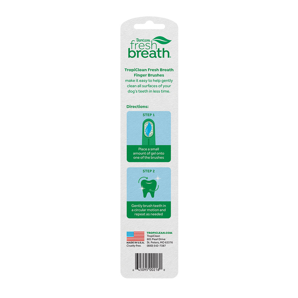 TropiClean Fresh Breath finger Brushes 2pc