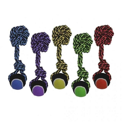 Nuts for Knots Rope-Ball w/ Knot & Tennis Ball - 10 inch