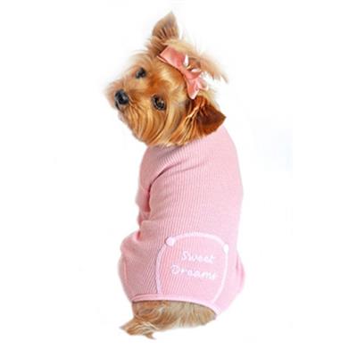 Sweet Dreams Thermal Dog Pajamas, Pink