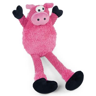 Checkers Skinny Pig Chew Guard Squeaky Plush Dog Toy