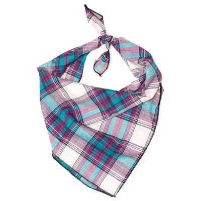 TEAL PURPLE PLAID BANDANA