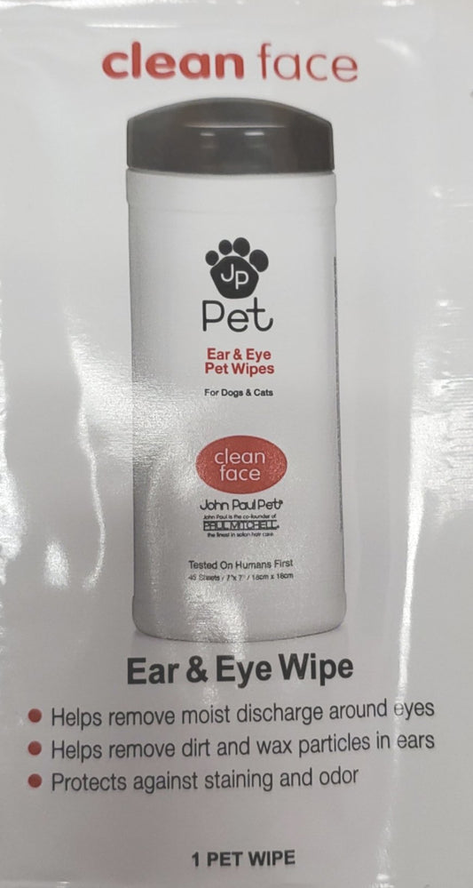John Paul Pet Ear Eye Wipes Travel 1pc