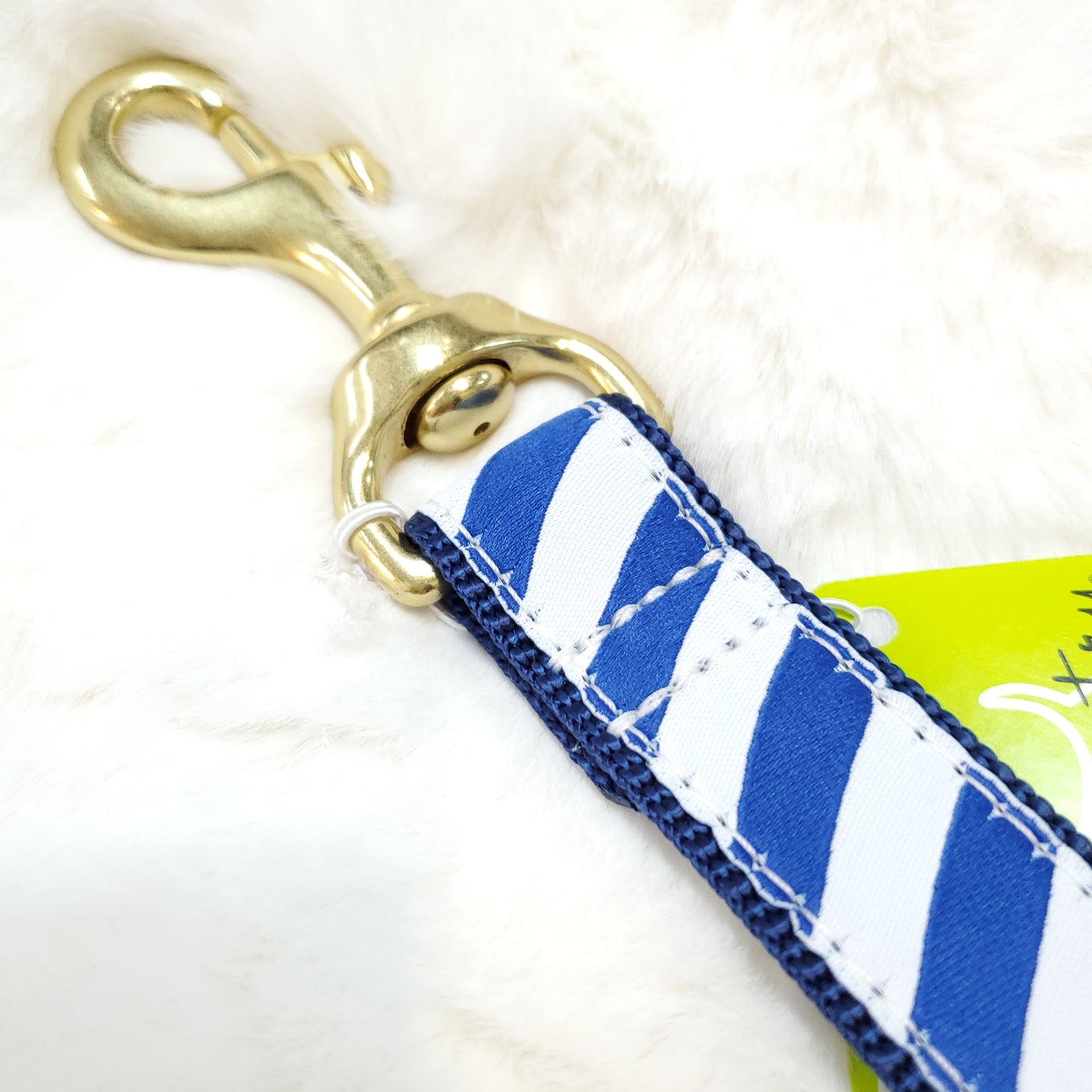 Navy White Stripe Leash 6'