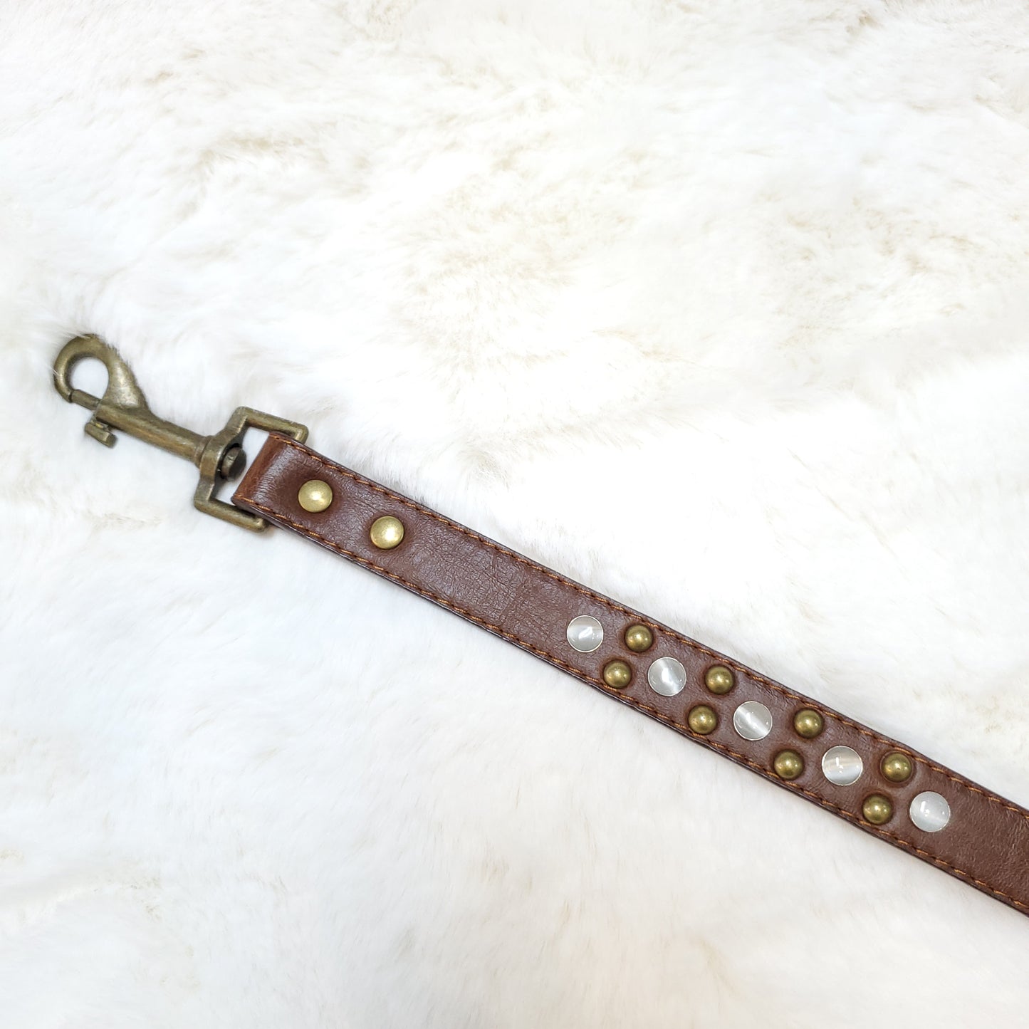 Tiger Eye Brown/Silver Leash M