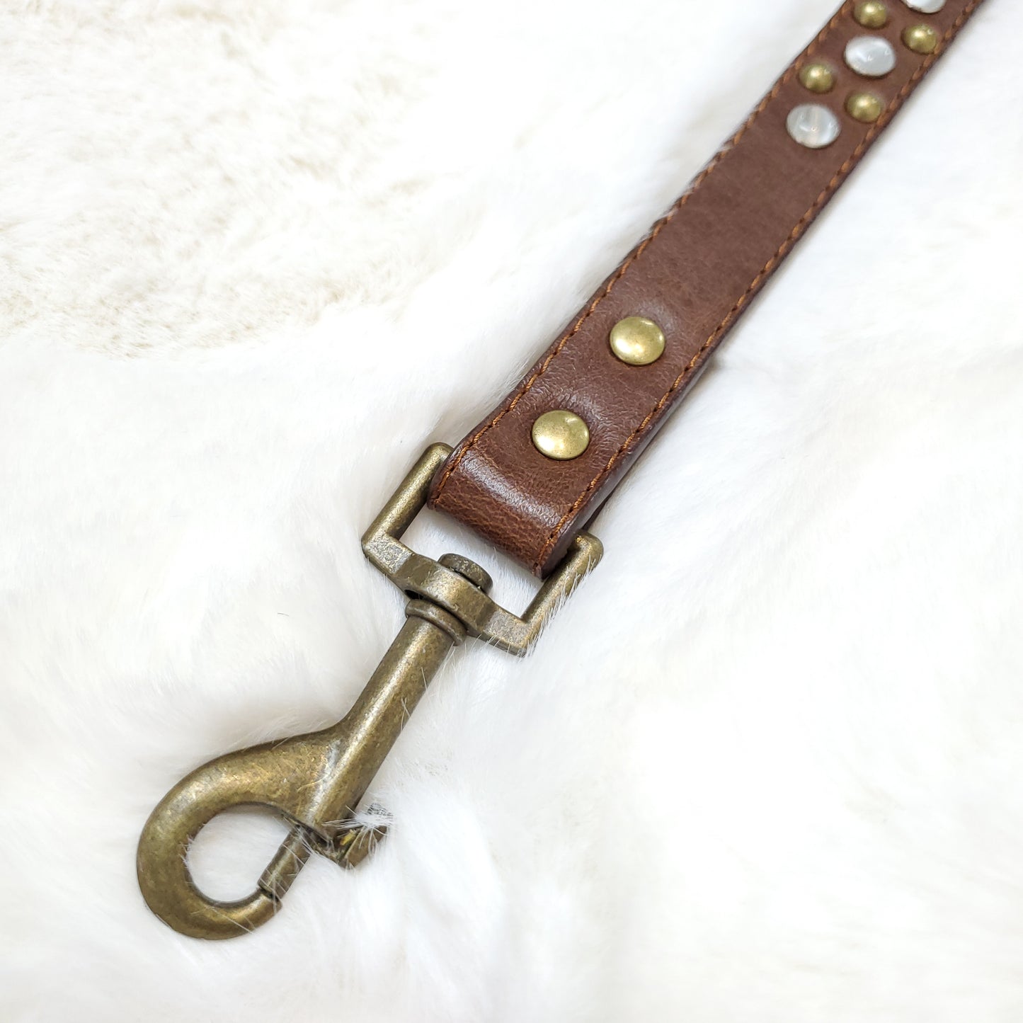 Tiger Eye Brown/Silver Leash M
