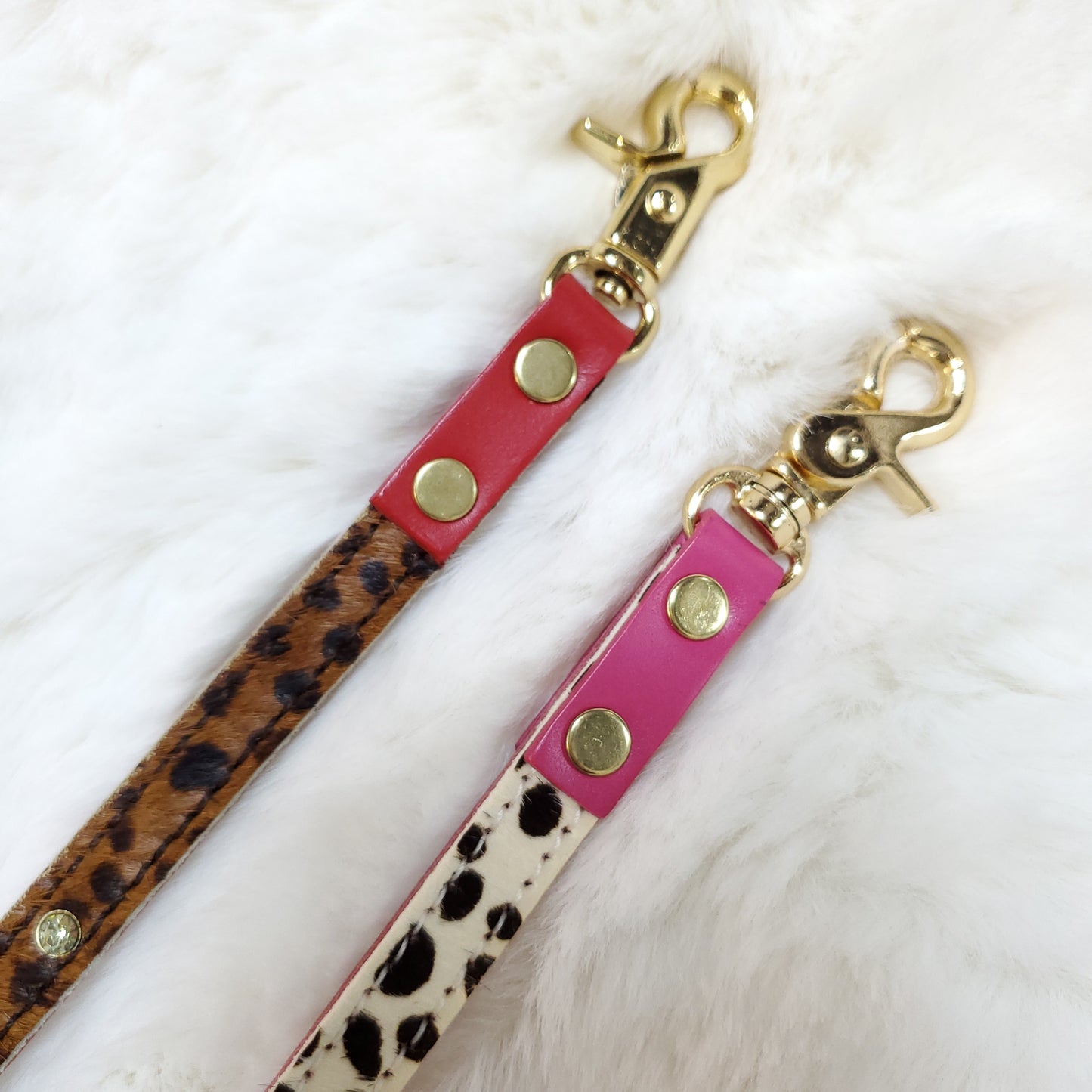 Genuine Leather Swarovski Crystal Leopard Leash