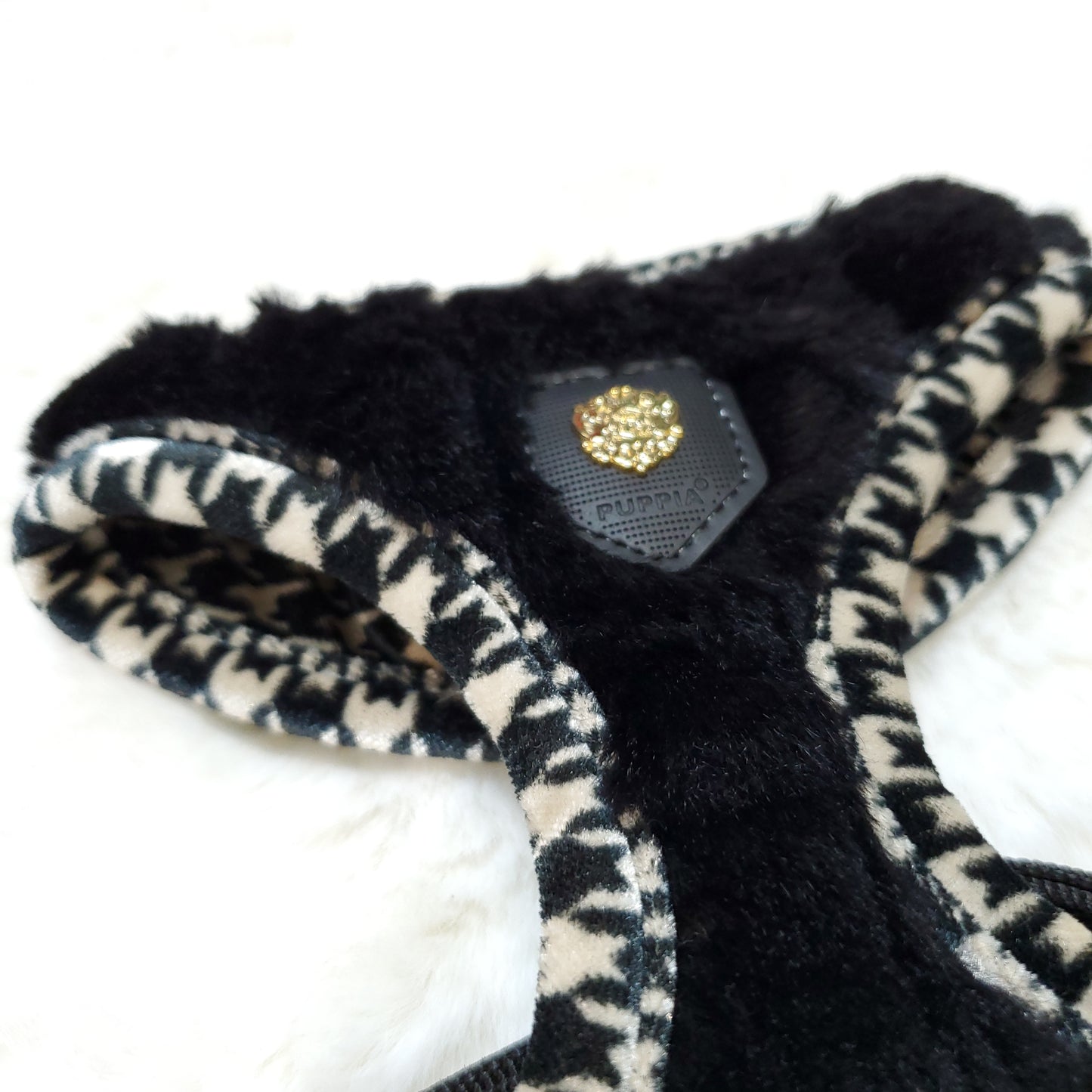 Puppia Luxury Houndstooth Harness Black S