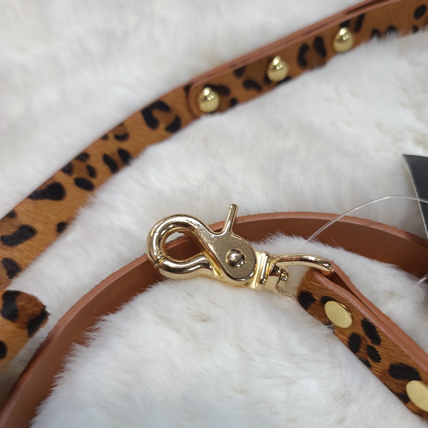Genuine Leather Bow Leopard Leash