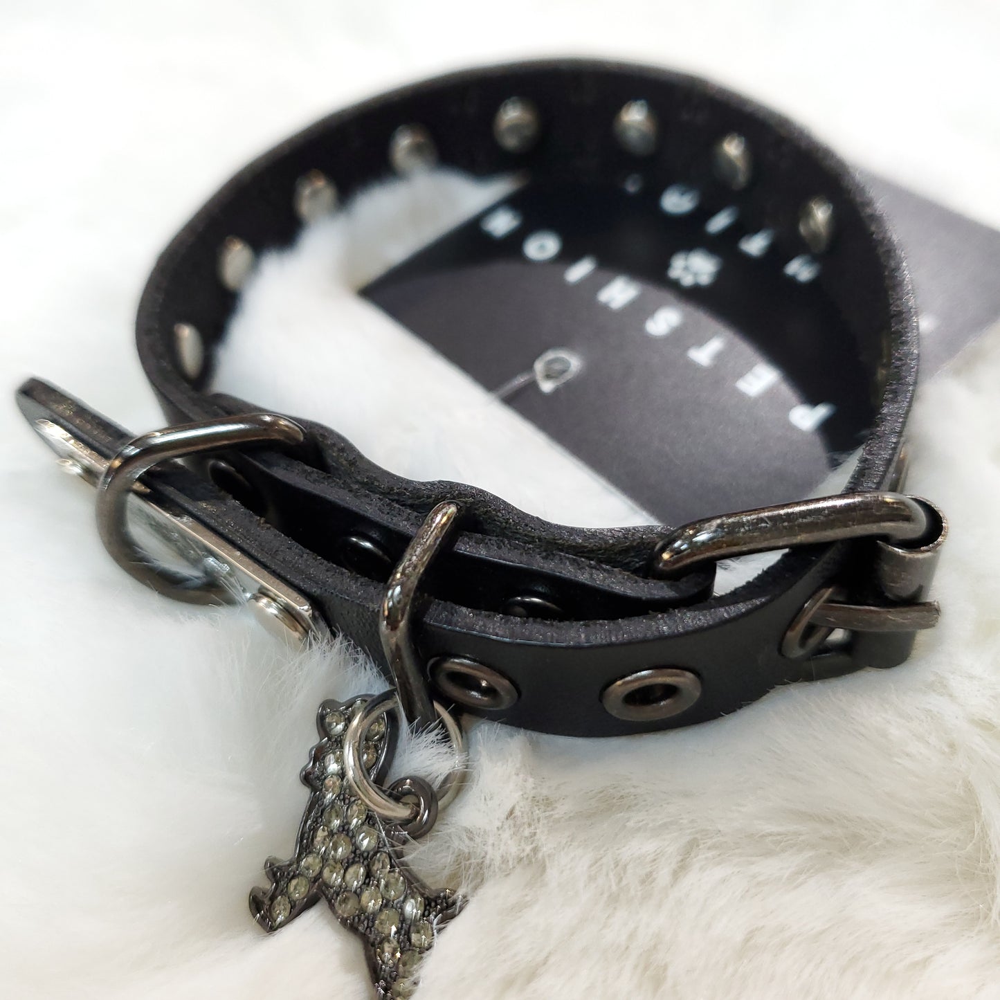 Genuine Leather Studded Swarovski Collar