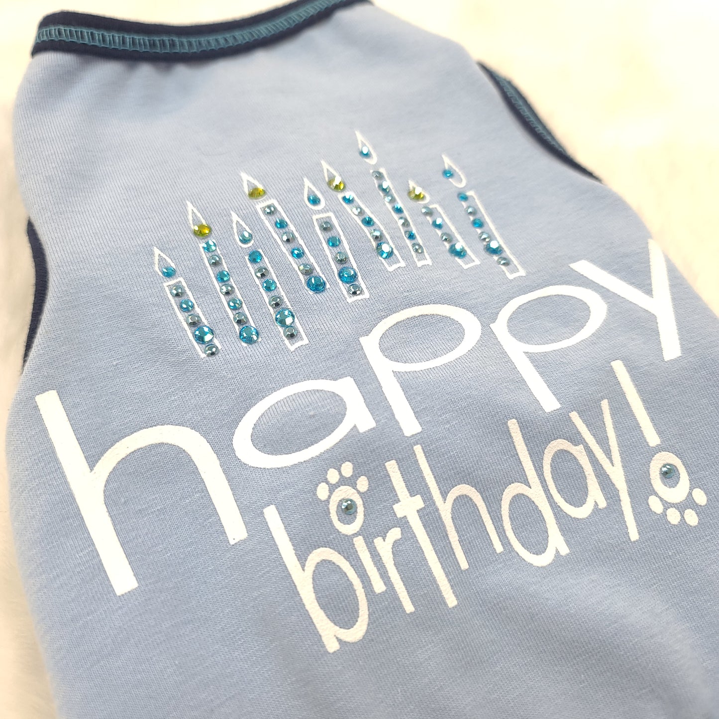 Happy Birthday Tank Blue