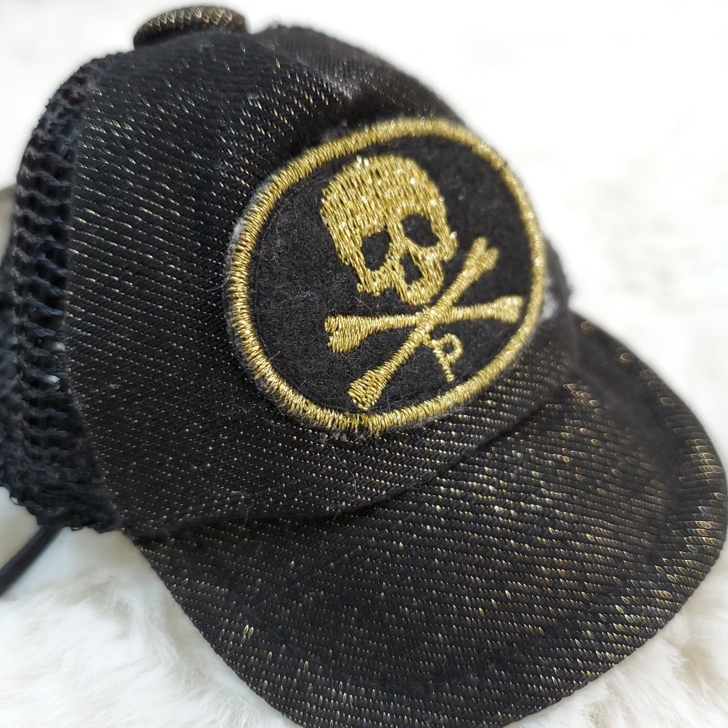 Gold Skull Black Cap