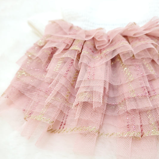Knit &Tulle Party Dress - Cream