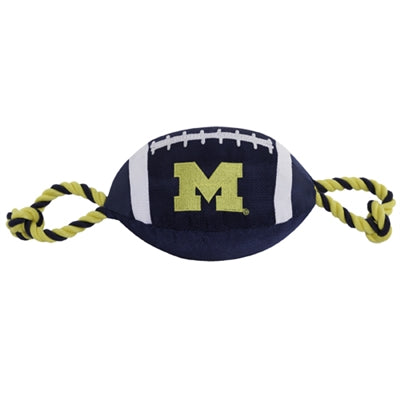 Michigan Wolverines Nylon Football Dog Toy