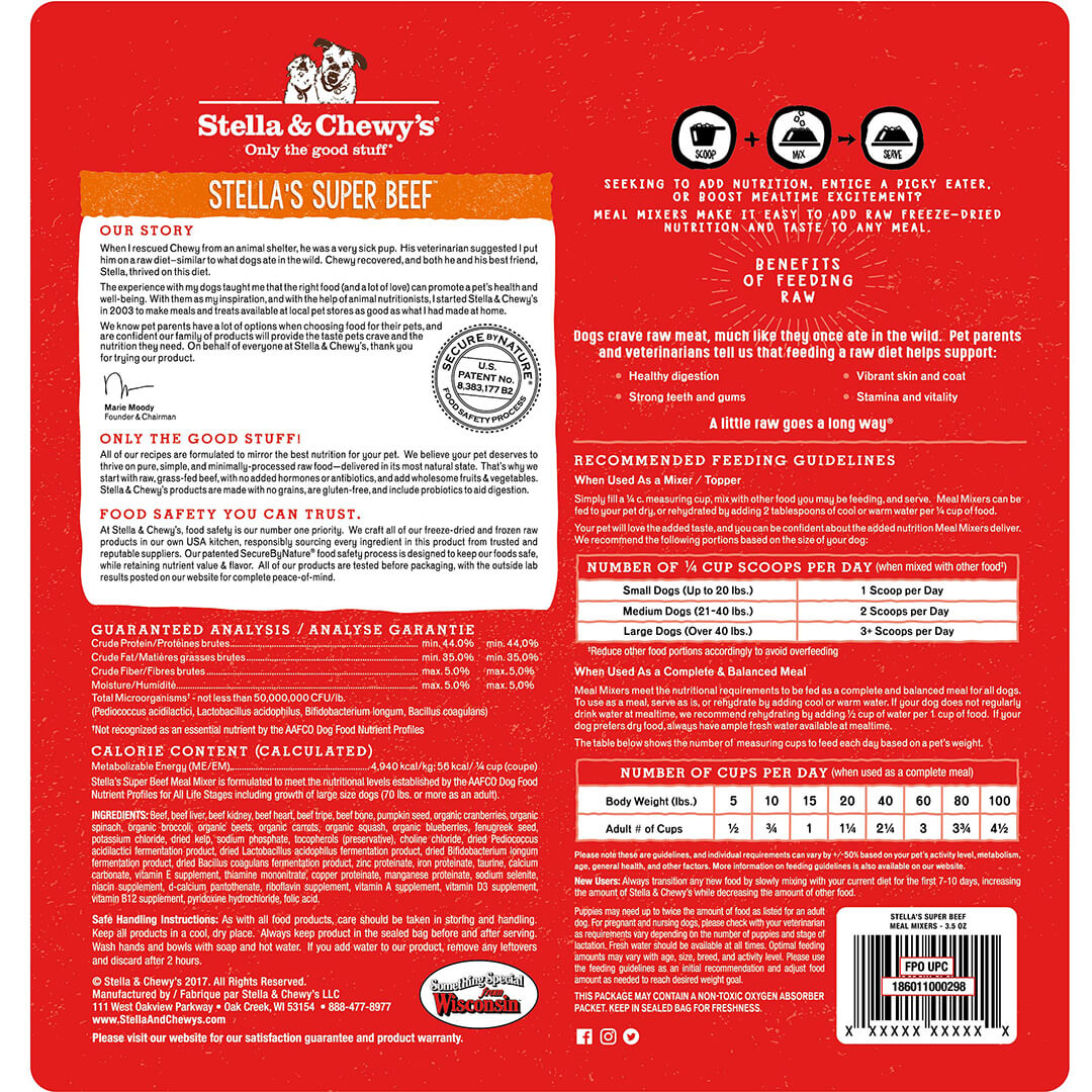 Stella&Chewy's Dog Food - Super Beef Meal Mixers
