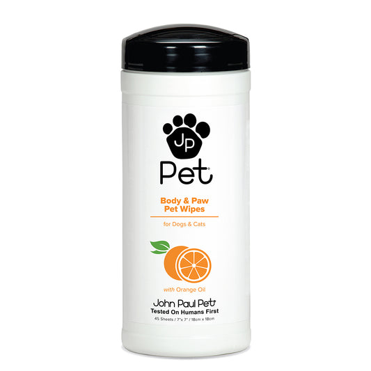 John Paul Pet Body and Paw Pet Wipes for Dogs and Cats, 2 in 1