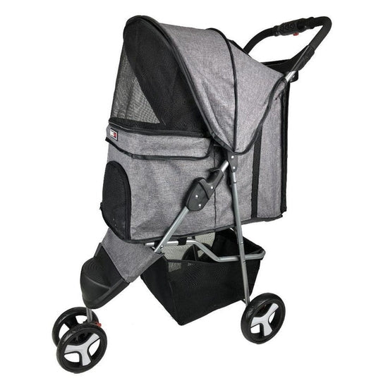 Casual Pet Stroller + Removable Cup Holder - Gray