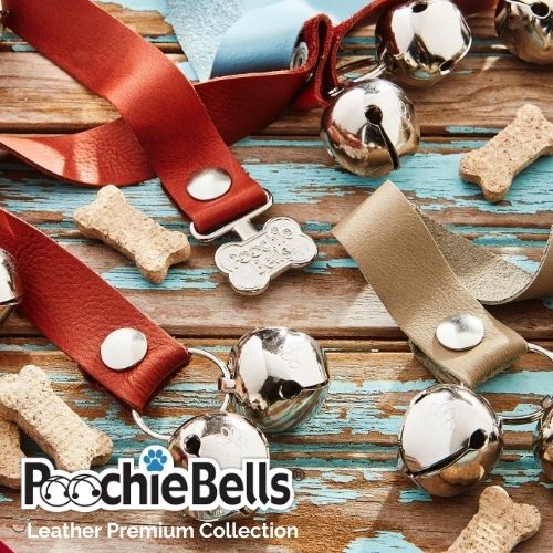 PoochieBells Dog Doorbell Lux Leather Collection, Dog Trainning Door Bell