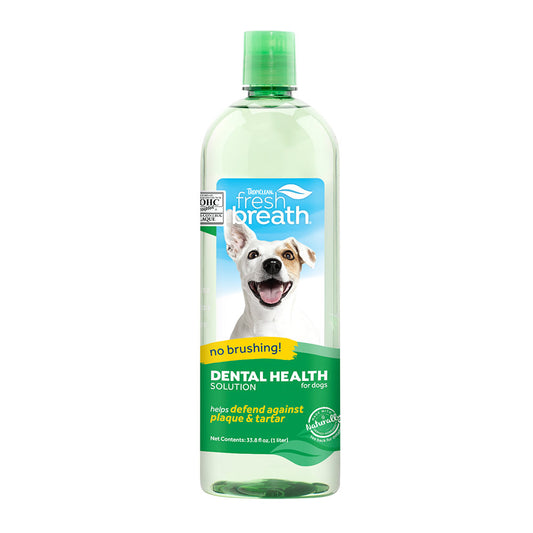 TropiClean Fresh Breath Dental Health Solution for Dogs, 16oz