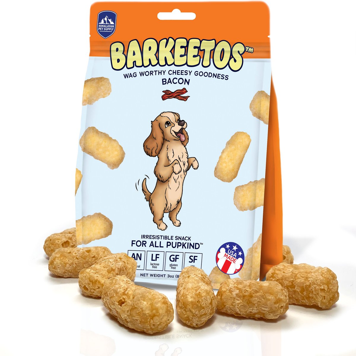 Himalayan Pet Supply Barkeetos Grain-Free Bacon Crunchy 3oz