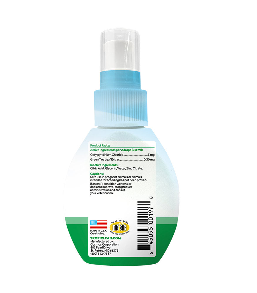 TropiClean Fresh Breath Oral Care Drops for Dogs 2.2oz