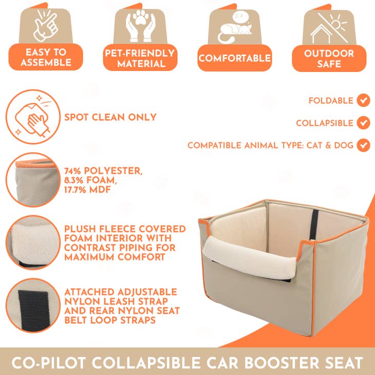 Co-Pilot Pet Collapsible Car Booster Seat