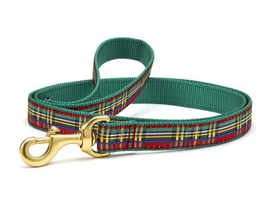 Christmas Sparkle Plaid Dog Lead