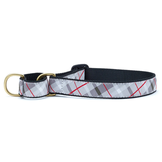 Gray Plaid Martingale Dog Collar