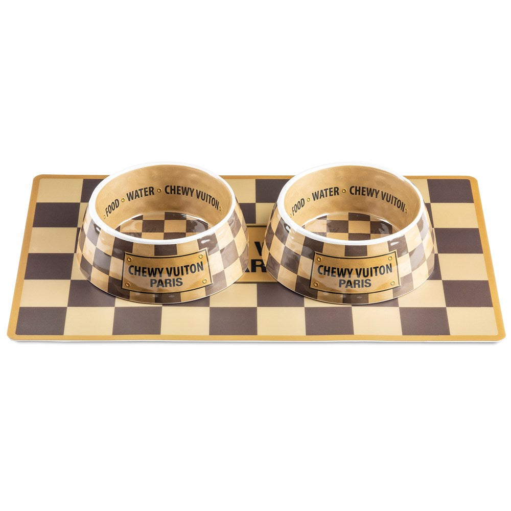 Checker Chewy Vuiton Bowl - 3 Sizes