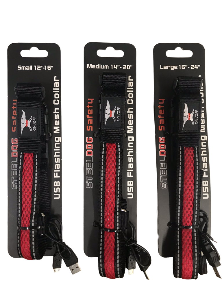 LED Flashing Rechargeable Mesh Collar